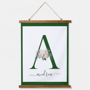 Tapisserie Suspendue Lettre A Florale Monogramme
