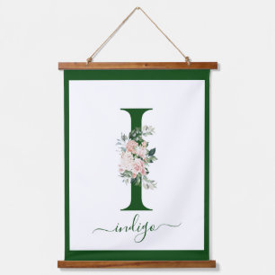 Tapisserie Suspendue Lettre Florale Monogramme I