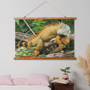 Tapisserie Suspendue Lézard de dragon brun clair et orange