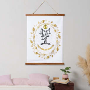 Tapisserie Suspendue Libra Zodiaque Luxe Esthétique Étoiles Art