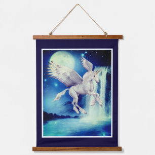 Tapisserie Suspendue Licorne Volante Cascade Fantaisie Cheval