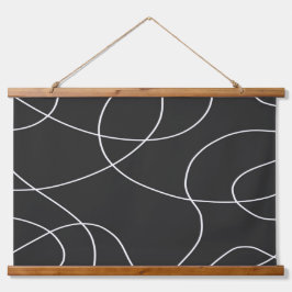 Tapisserie Suspendue Lignes blanches sur noir