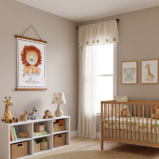 Tapisserie Suspendue Lion mignon dessiné à la main personnalisé pour en