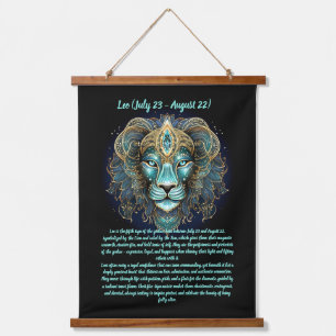 Tapisserie Suspendue Lion Zodiaque – Force Rayonnante et Majesté Solair