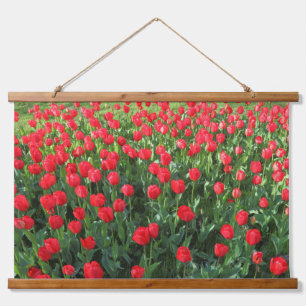 Tapisserie Suspendue Lit des Tulipes rouges 01