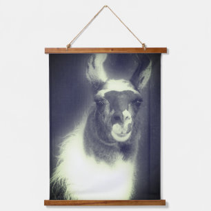Tapisserie Suspendue Llama En Animal Noir Et Blanc