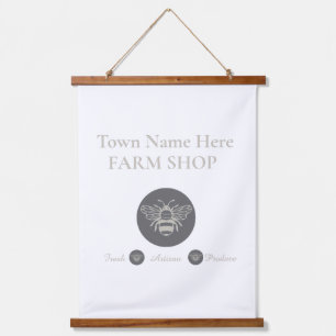 Tapisserie Suspendue Logo d'abeille pour la boutique d'une ferme artisa