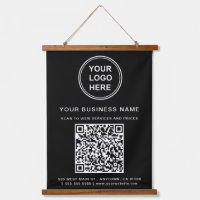Logo d'entreprise et code QR noir