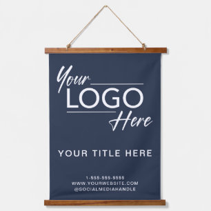 Tapisserie Suspendue Logo Professionnel Business Blue