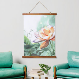 Tapisserie Suspendue Lotus Aquarelle