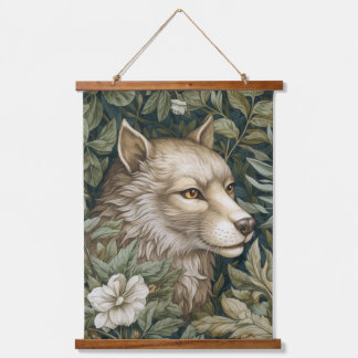 Tapisserie Suspendue Loup Art nouveau en feuille