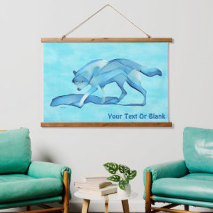 Tapisserie Suspendue Loup Bleu Sur Neige