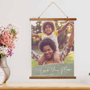 Tapisserie Suspendue Love You Maman Fête des mères Photo personnalisée