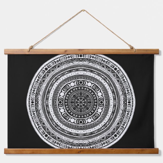 Tapisserie Suspendue Lune Enfant Mandala Triple Lune Sorcière (Devant)