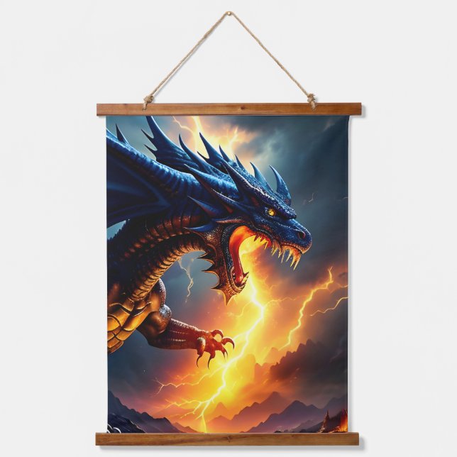 Tapisserie Suspendue Lutte contre la foudre du dragon (Recto)