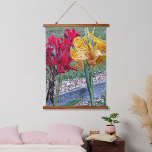 Tapisserie Suspendue Lys de canne rouge et jaune Floral
