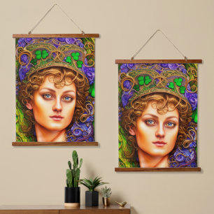 Tapisserie Suspendue Majestic Woman St. Patrick's Day Artwork