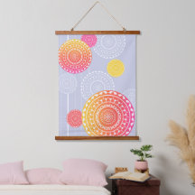 Mandala vibré rose jaune aléatoire