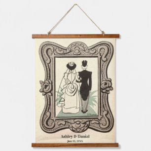 Tapisserie Suspendue Mariage Classique Rétro Vintage Romantique Mariée