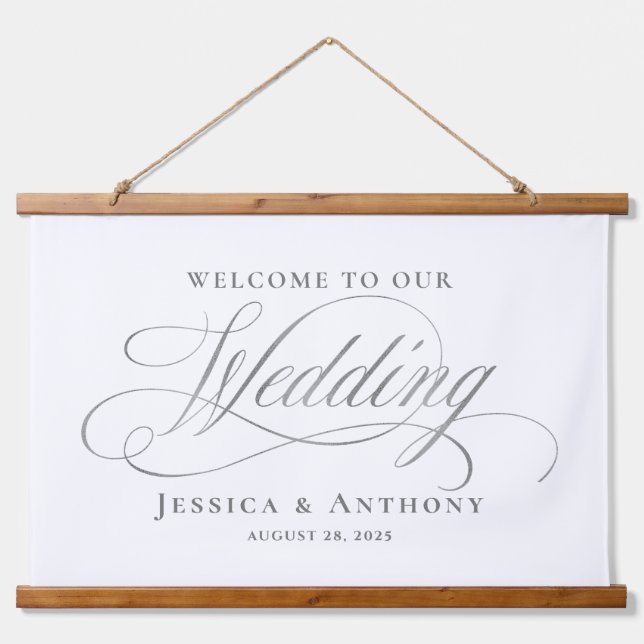Tapisserie Suspendue Mariage de calligraphie simple et élégant Affiche  (Devant)