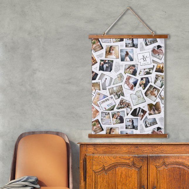 Tapisserie Suspendue Mariage Keepsaké 30 Photo Collage White ID1065 Han (Créateur téléchargé)