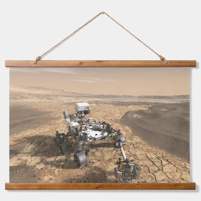 Tapisserie Suspendue Mars 2020 Rover Sur La Surface De Mars. (Devant)