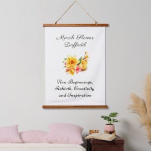 Tapisserie Suspendue Mars Mois de la naissance Daffodique cadeau de nai