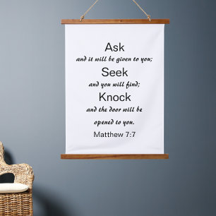 Tapisserie Suspendue Matthieu 7:7 Poser Chercher Knock Bible Verse
