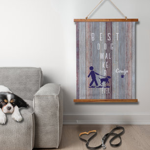 Tapisserie Suspendue Meilleur Marcheur de Chien Jamais Boisé Taché Tapi