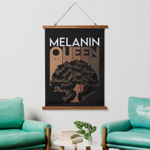 Tapisserie Suspendue Melanin Afro Queen Word Art