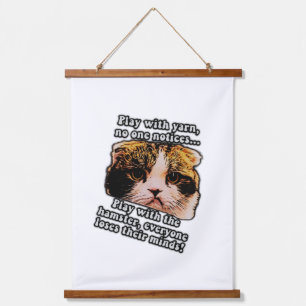 Tapisserie Suspendue Mème de chat grincheux amusant pour les propriétai