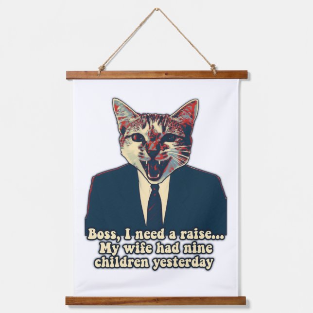Tapisserie Suspendue Mème de chat mignon amusant pour les personnes et  (Recto)