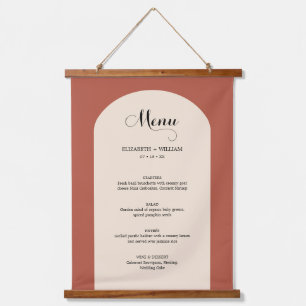 Tapisserie Suspendue Menu Mariage Script Chic Arc En Terracotta