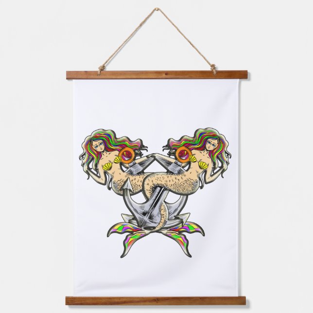 Tapisserie Suspendue Mermaids - Design nautique pour les amoureux des o (Recto)