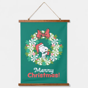 Tapisserie Suspendue Merry Christmas Peppermenthe Holiday Wreath