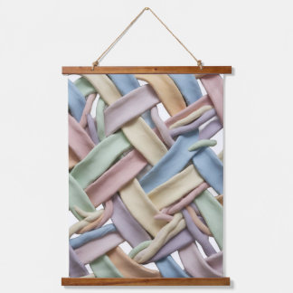 Tapisserie Suspendue Messy weave Wood Topped Wall Tapestry