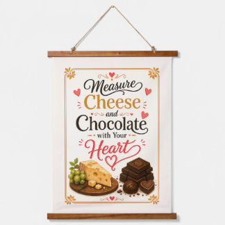 Tapisserie Suspendue Mesurez le fromage et le chocolat avec votre cœur
