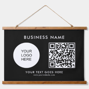Tapisserie Suspendue Modèle de code QR du logo d'entreprise personnalis
