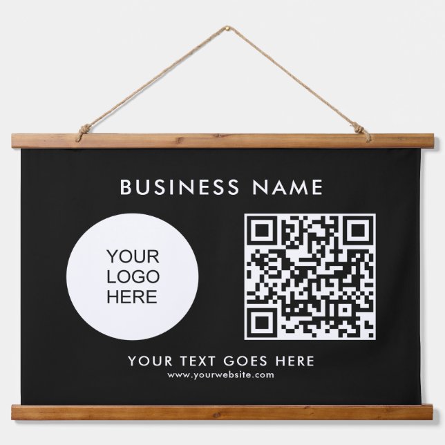 Tapisserie Suspendue Modèle de code QR du logo d'entreprise personnalis (Devant)