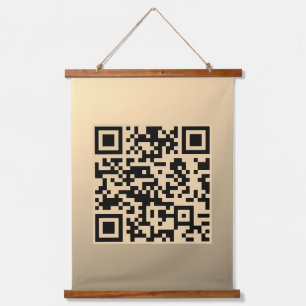Tapisserie Suspendue Modèle de code QR immédiatement modifiable Or Fa