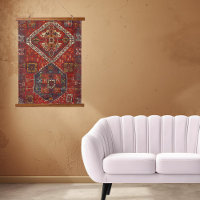 Modèle de tapis oriental en rouge foncé