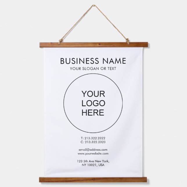 Tapisserie Suspendue Modèle personnalisable du logo de l'entreprise (Recto)