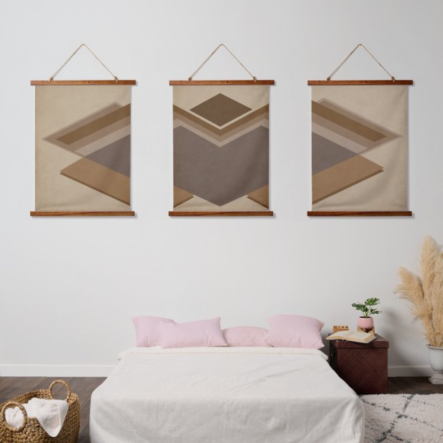 Tapisserie Suspendue Modern Abstract Wood Art Set (Chambre à coucher)