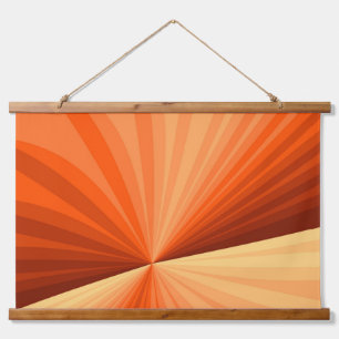 Tapisserie Suspendue Moderne Abstrait Graphique Fractal Orange Rouge Va