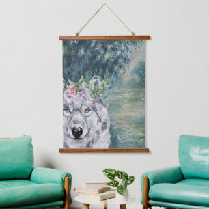 Tapisserie Suspendue Monet Morning Seine et Grey Wolf