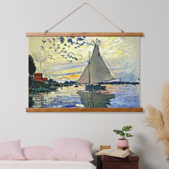 Tapisserie Suspendue Monet - Voilier au Petit Gennevilliers (Chambre à coucher)
