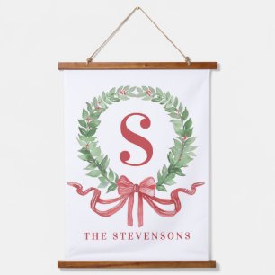 Tapisserie Suspendue Monogramme de la couronne de Noël