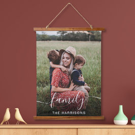 Tapisserie Suspendue Monogramme de photo en blanc de la famille