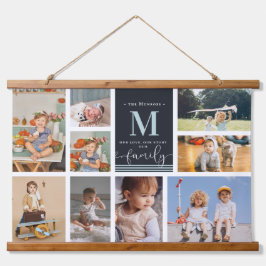 Tapisserie Suspendue Monogramme familial | Collage photo moderne en blo