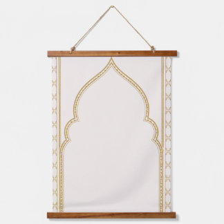 Tapisserie Suspendue Moroccan Arch Wall Tapestry, Neutral Beige 